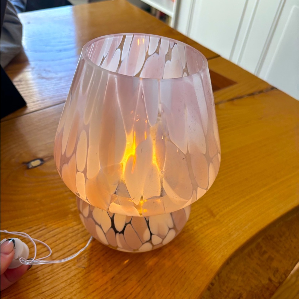 Pretty pink table side lamp